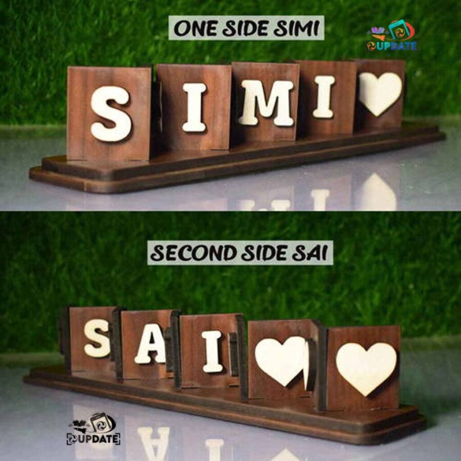 Stylish Customized Double Colour Flip MDF Name