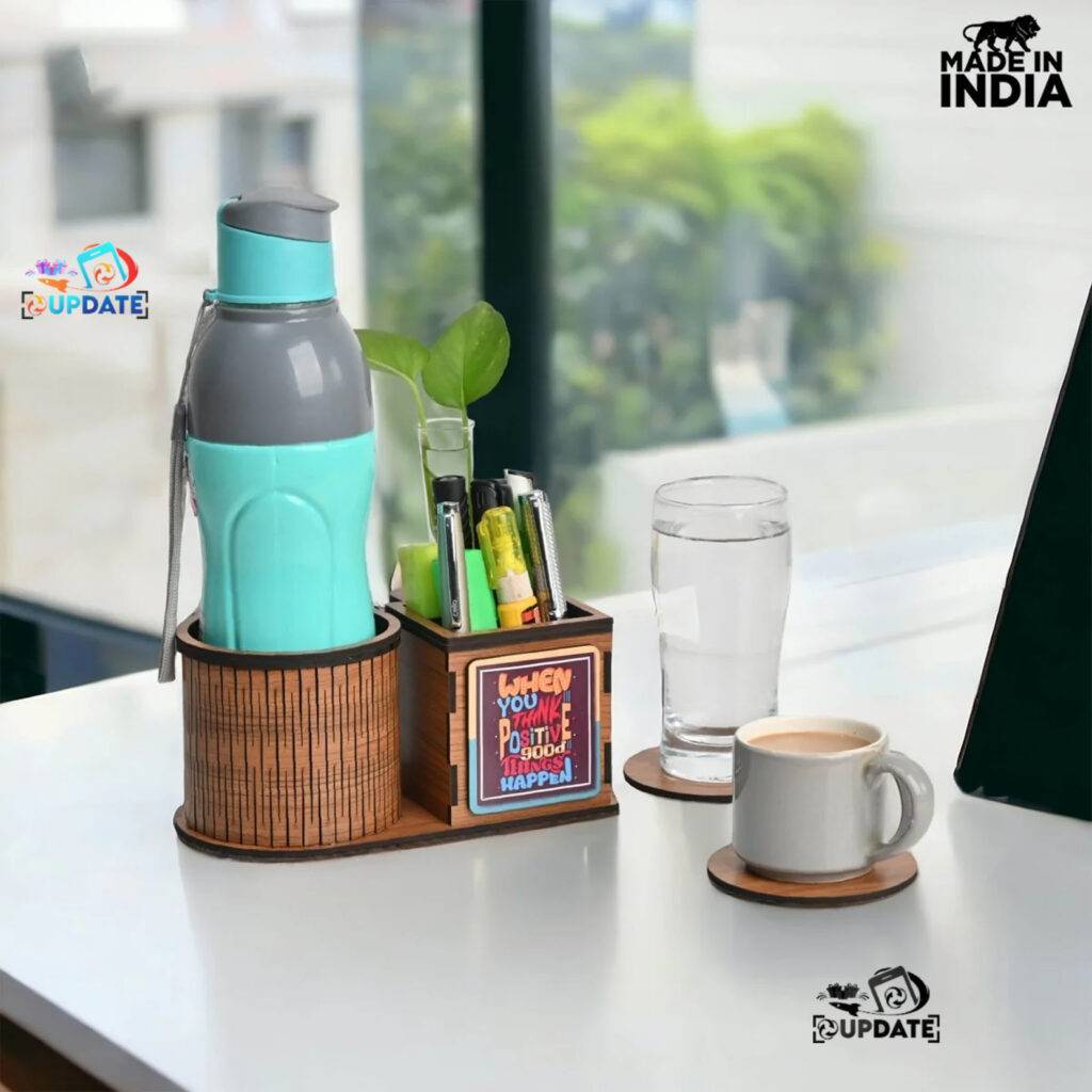 Wooden Water Bottle Holder, Wooden Pen Stand & Coasters | Corporate Gifts | Eco-Friendly 03 12 Scaled 900x900