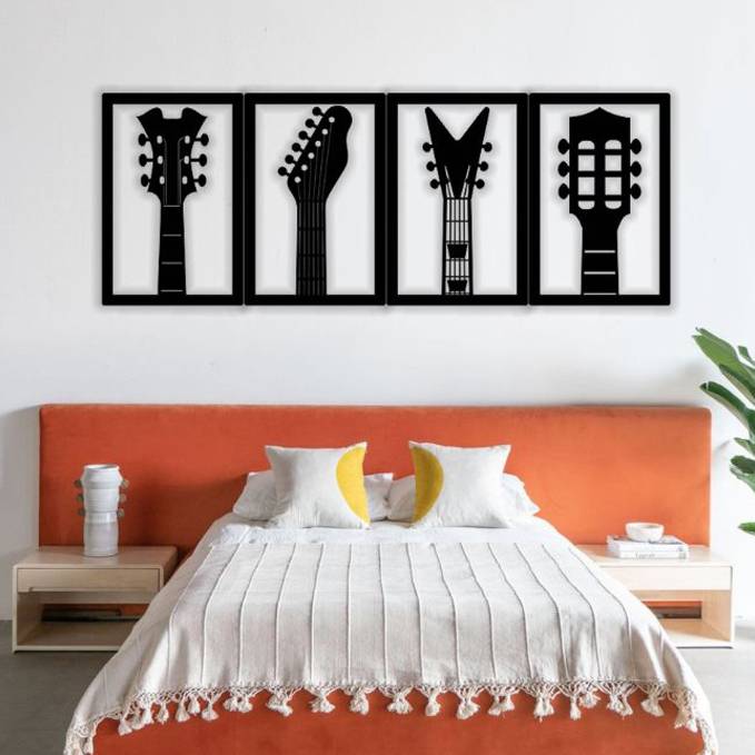 Guitar wall hanging decor E0021472 (Size : 48 X 18 Inch)