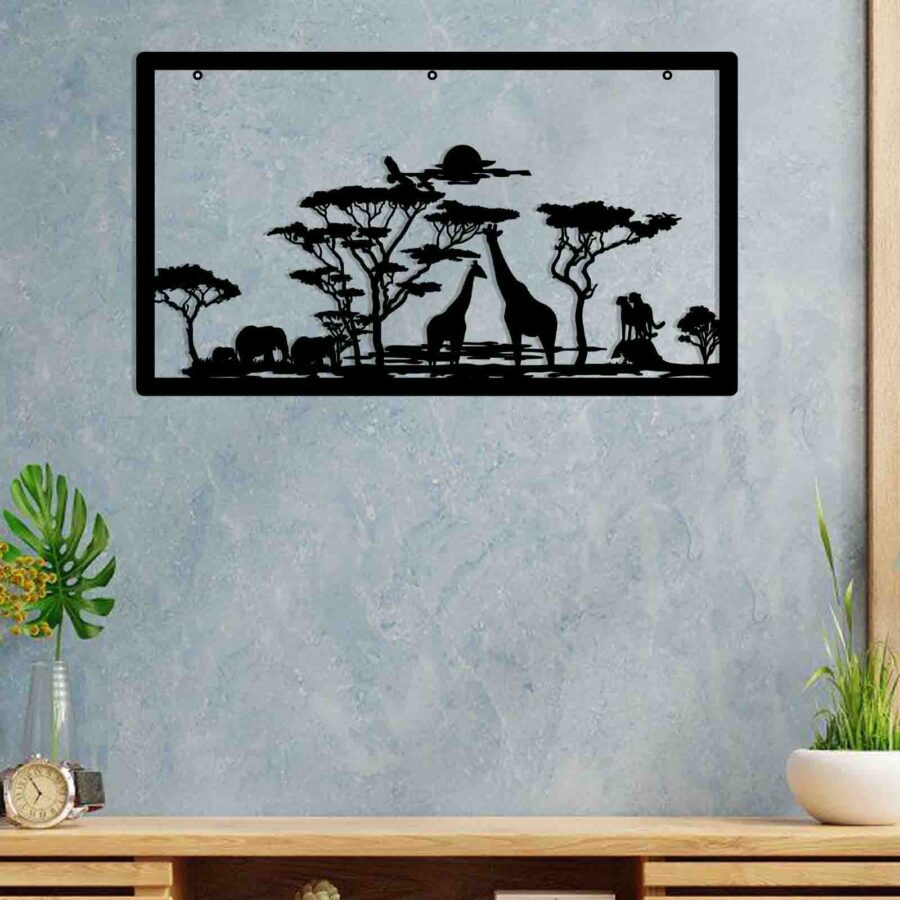 Wild world wall hanging decor -E0021468 (Size : 12 X 22 Inch)