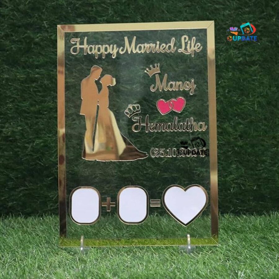 Customized Acrylic Thumb Impression Finger Print-Personalized Text Customized Gift (Model No : 5)
