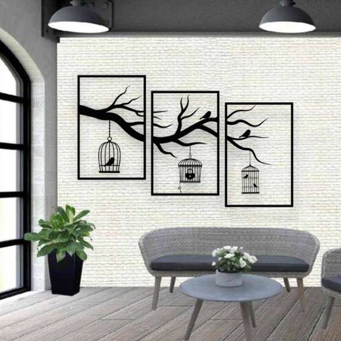 Bird cage-wall hanging decor-E0022118 (Size :33 x 20 Inch)