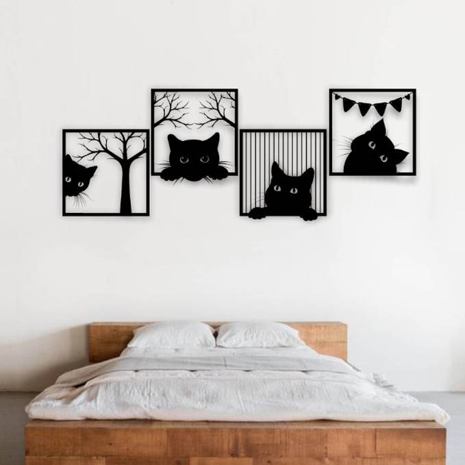 Cat -wall hanging decor-E0021961 (Size : 70 x 20 Inch)