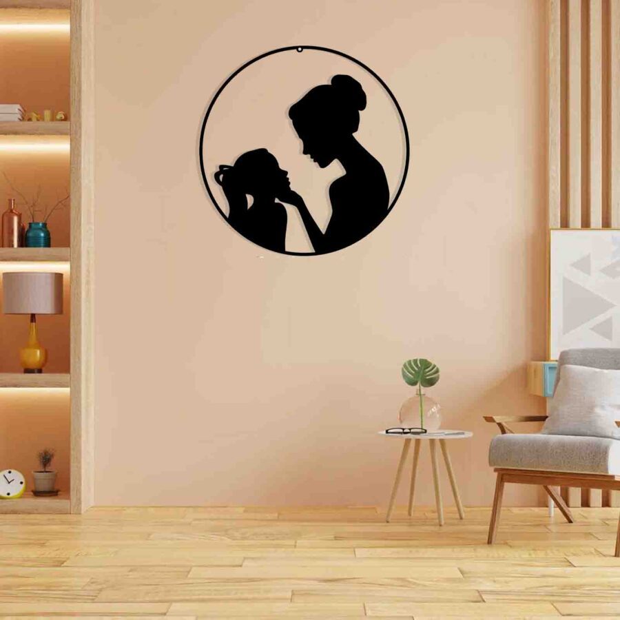 Mom & daughter-wall hanging decor E0016560 (Size : 20 x 20 Inch)