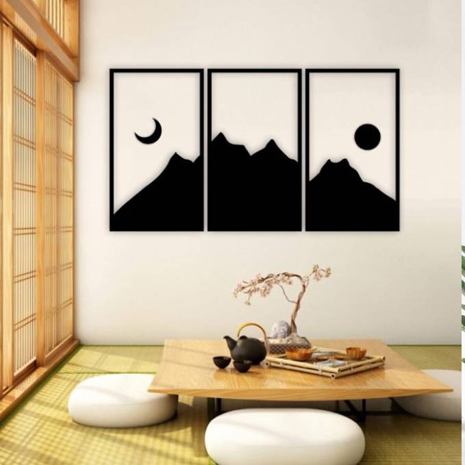 Moon & sun-wall hanging decor-E0021471 (Size : 20 x 12 Inch)
