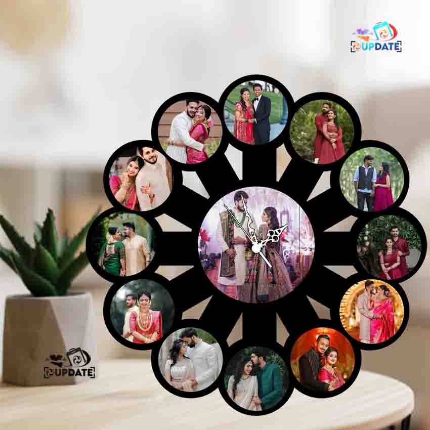 WC0030 – Collage sublimation print MDF  Wall Clock