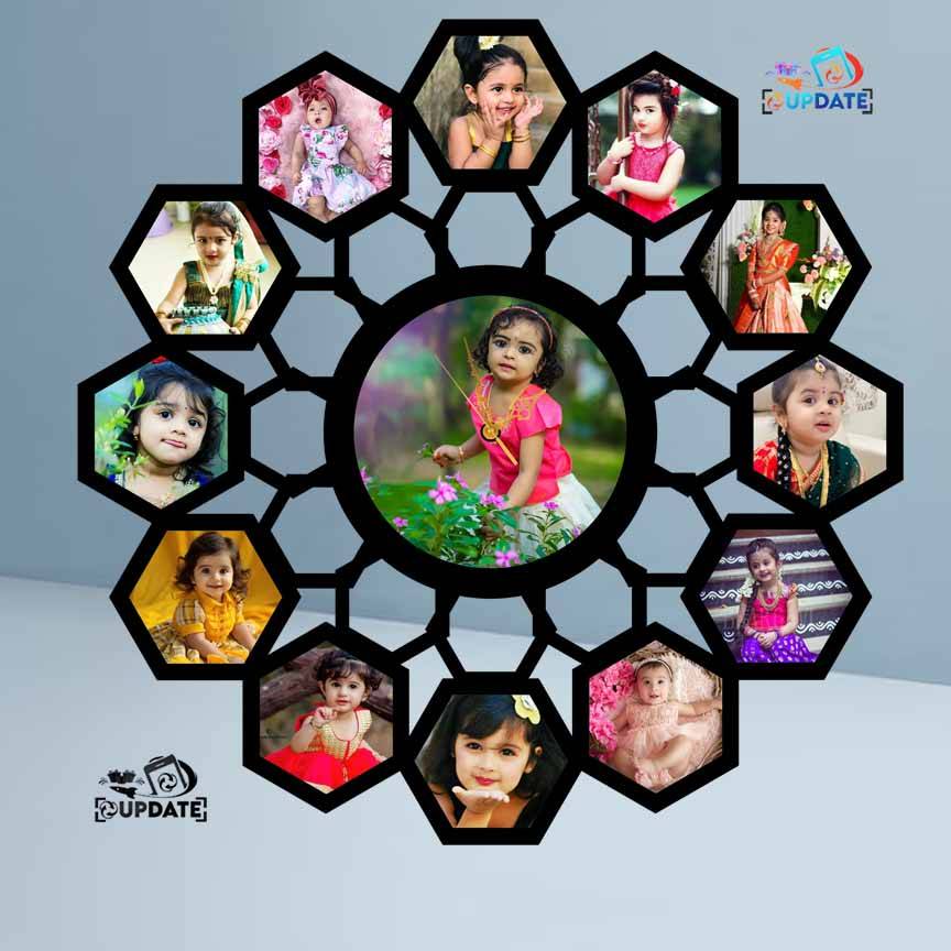 UWC0040 – Personalized Photo Collage sublimation MDF Clock Uwc 0040 01