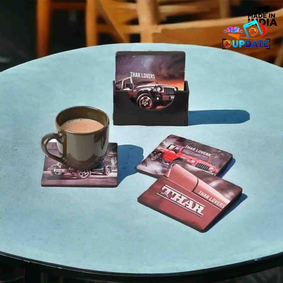 Thar Lovers – Adventure Edition- MDF Sublimation Coaster Set of 6 pcs