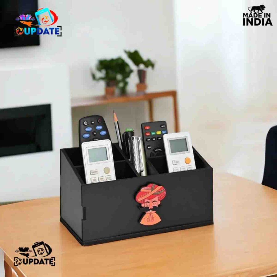 Wooden Remote Stand with 5 Sections Remote Holder for TV and AC