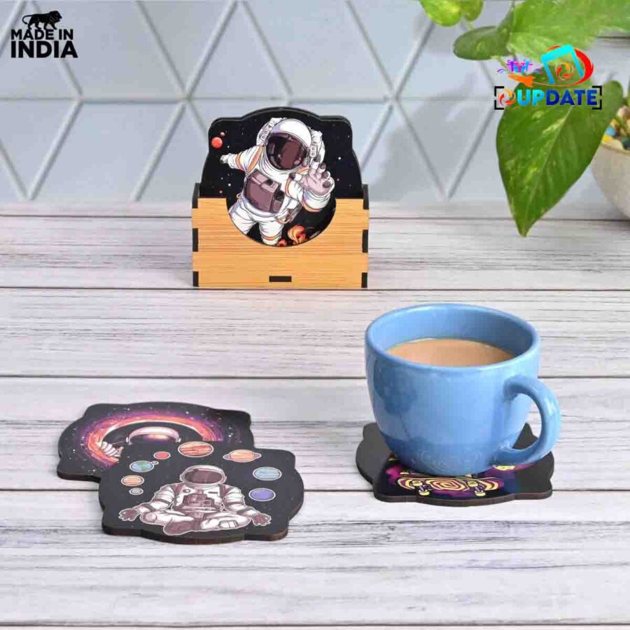 Astronaut Aura – MDF Sublimation Coaster Set of 6 pcs