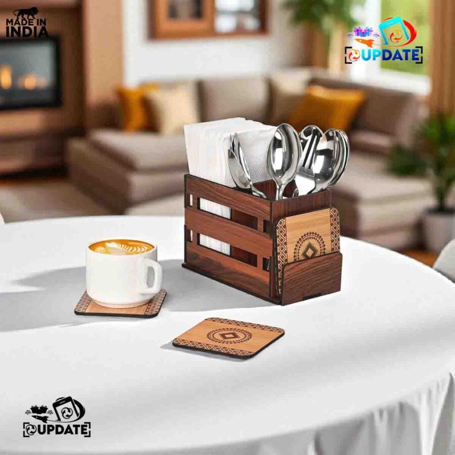 Remote Stand with 3 Sections MDF Remote Holder for TV and AC Stationary Organizer