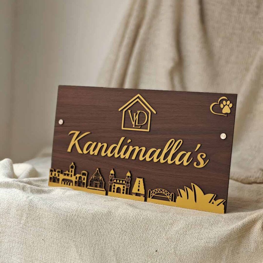 UHNB004- Personalized MDF House Name Board