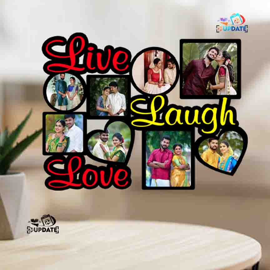 UWHF-00119 “Live Laugh Love" – wall Hanging Sublimation MDF Frame