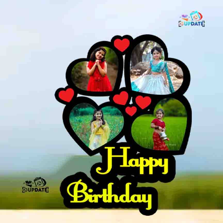 UWHF 0021 "Birthday Hearts" – Hanging MDF Frame Sublimation print