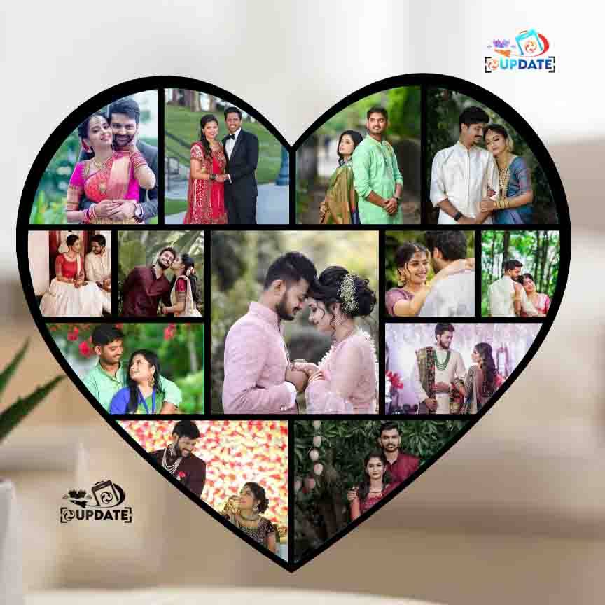 UWHF 0022 "Forever in Loves" – Heart-Shaped collage MDF Sublimation print