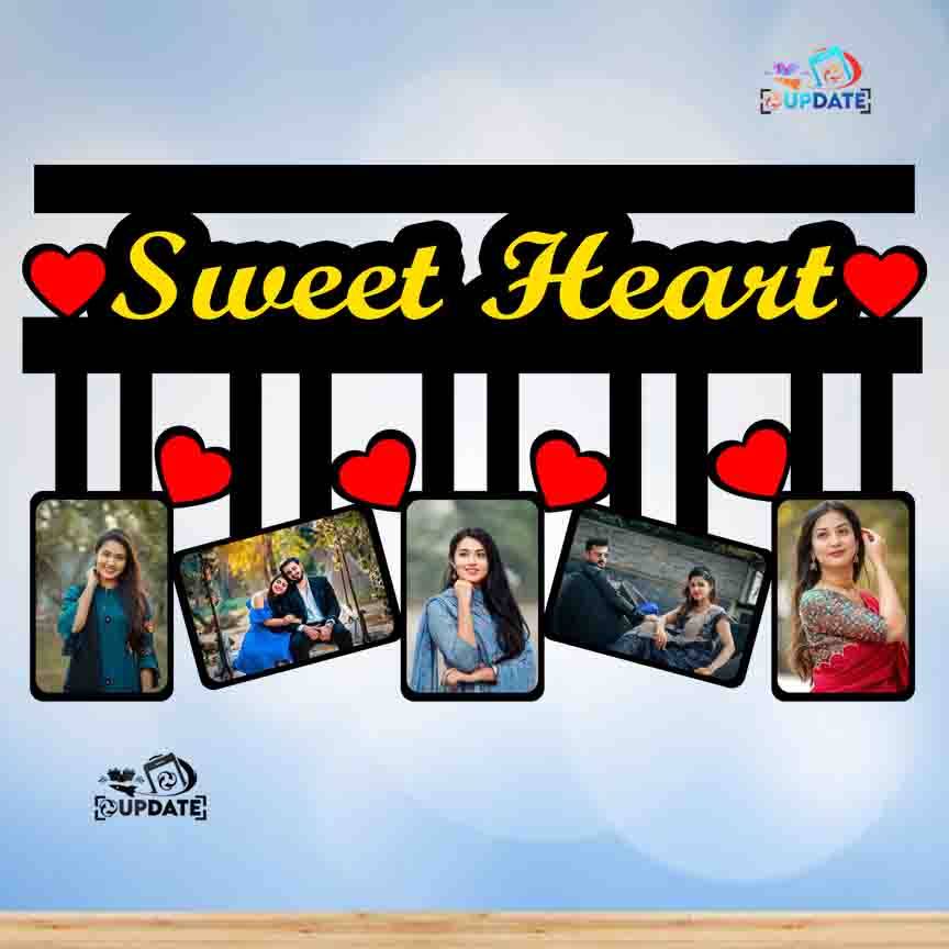 UWHF 0024 "Sweet Heart – Hanging Collage Frame MDF Sublimation print UWHF 0024 1