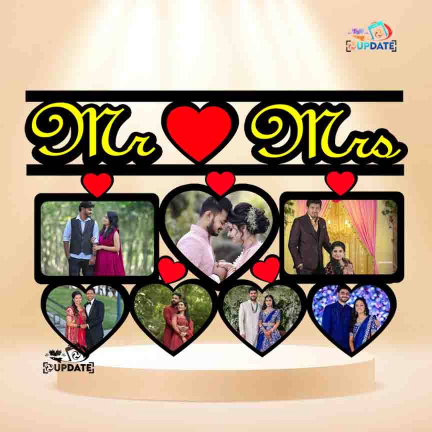 UWHF 004 "Mr ♥ Mrs" – Hanging MDF Frame Sublimation print