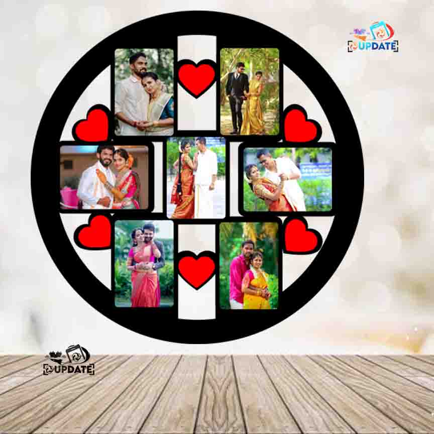 UWHF-0067- "Heart Collage" – wall Hanging Sublimation MDF Frame