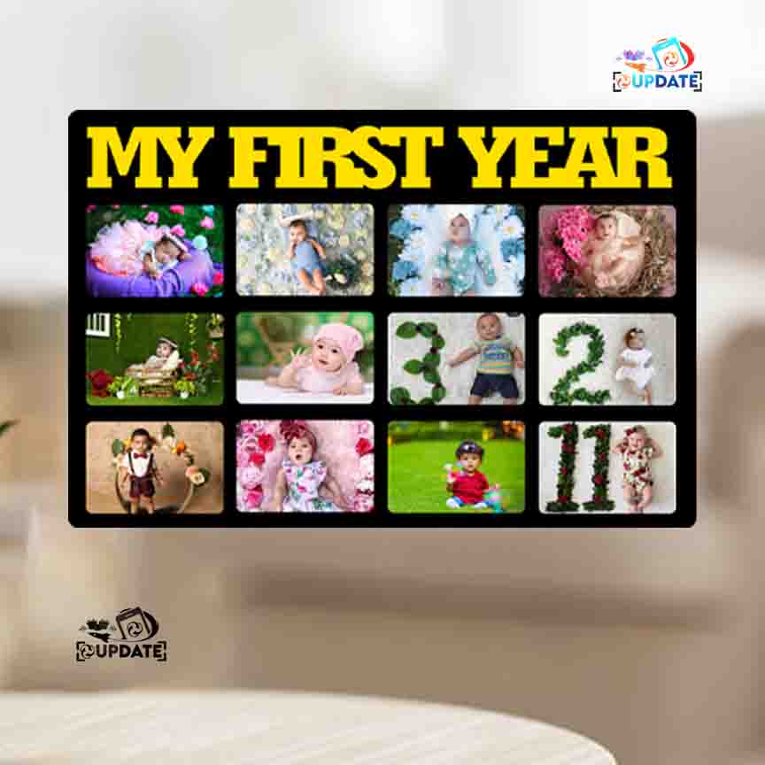 UWHF-0080- “MY FIRST YEAR" – wall Hanging Sublimation MDF Frame