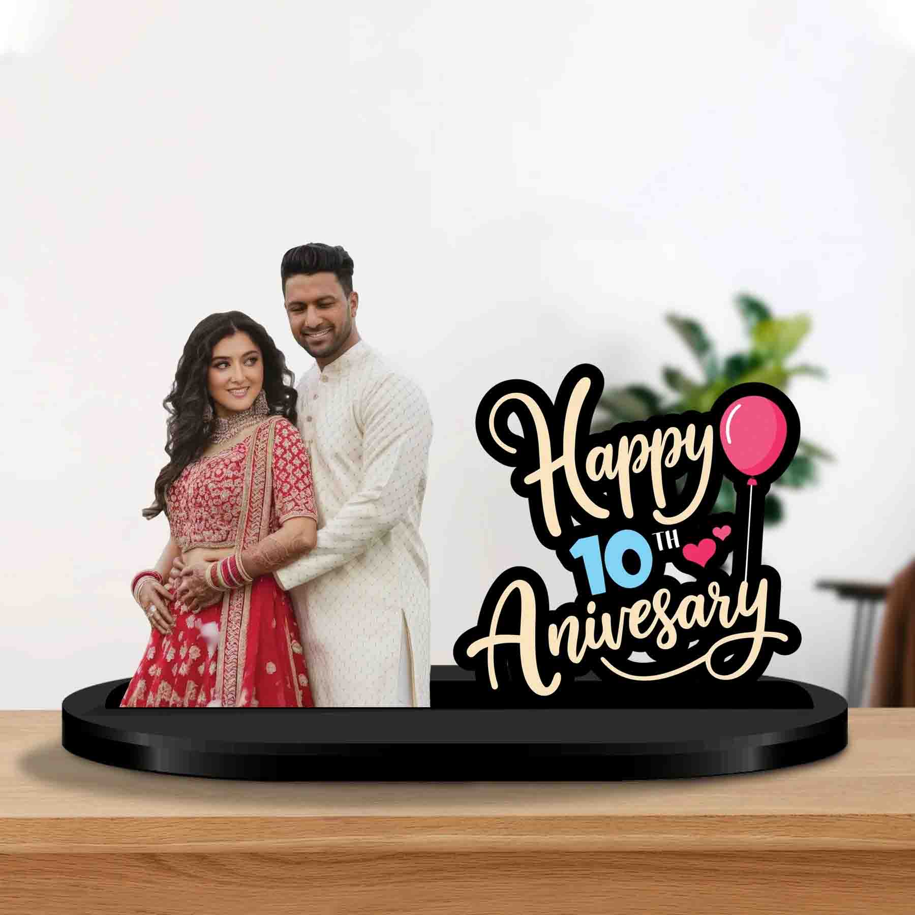 Happy 10th Anniversary- Personalized Standee, Sublimation photo cutout Untitled 1 900x900