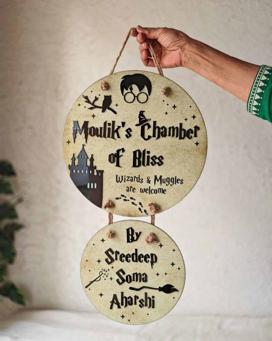 UHNB0040- Harry Potter Theme Wall Hanging Name Board We Ve Done Many Harry Potter Nameplates B 900x1125
