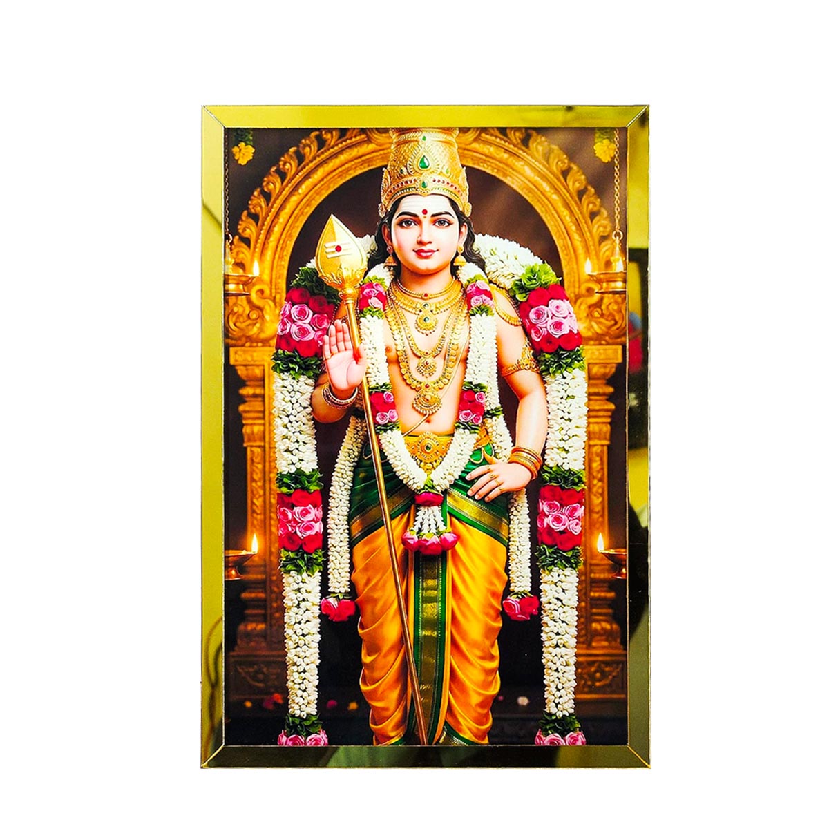 12*8 inch acrylic frame with gold border with double production frame